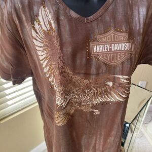 Harley-Davidson brown tan graphic tee